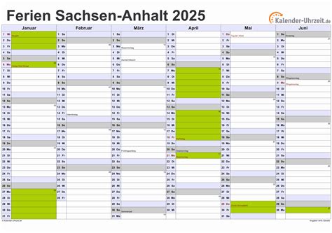 Ferien Sachsen Anhalt Ferienkalender Zum Ausdrucken