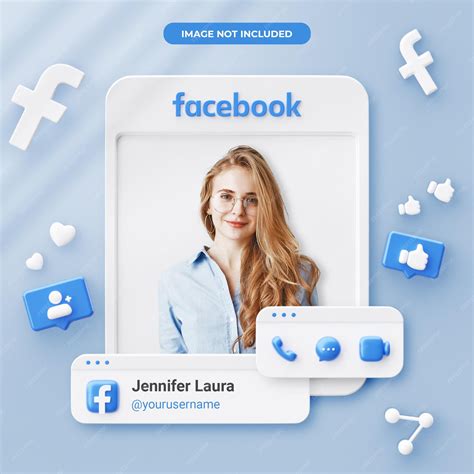 Premium PSD | 3d Rendering Facebook Profile