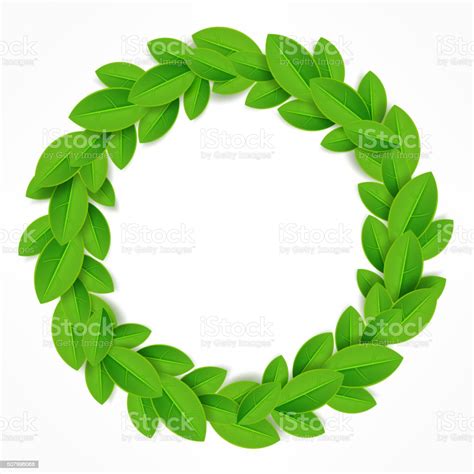 Green Leaves Wreath Stock Illustration Download Image Now Art Art