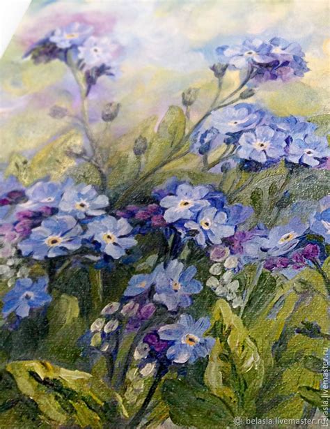 Forget Me Nots Oil Painting купить на Ярмарке Мастеров 9n9k7com Pictures Moscow Flower