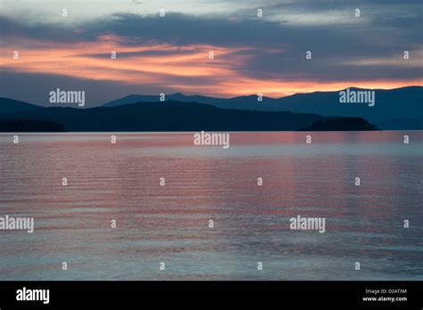 Summer Sunset On Lake Pend Oreille In Northern Idaho Stock Photo Alamy