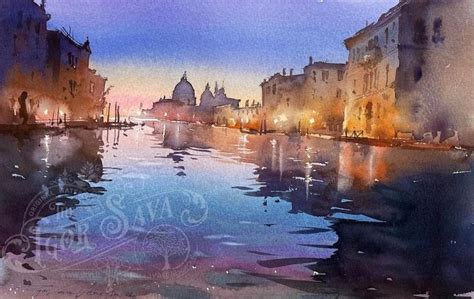 Pin By Natasha Sack On Igor Sava Watercolor Landscape Paintings