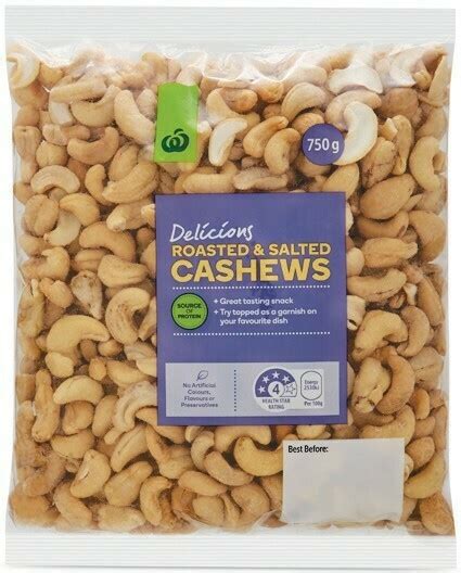 Woolworths Roasted Or Roasted Salted Cashews G Pack Offer At