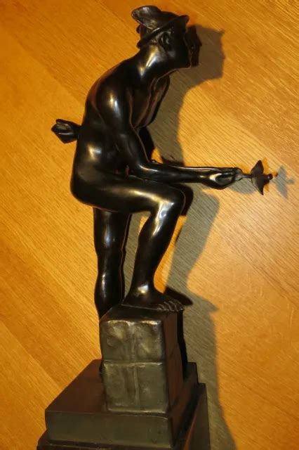 HERMES GÖTTERBOTE NACKT naked Bronze Statue Skulptur Sculpture Figur