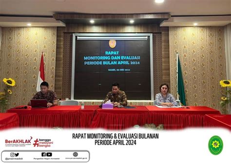 Rapat Monitoring Evaluasi Bulanan Periode April 2024 Pengadilan