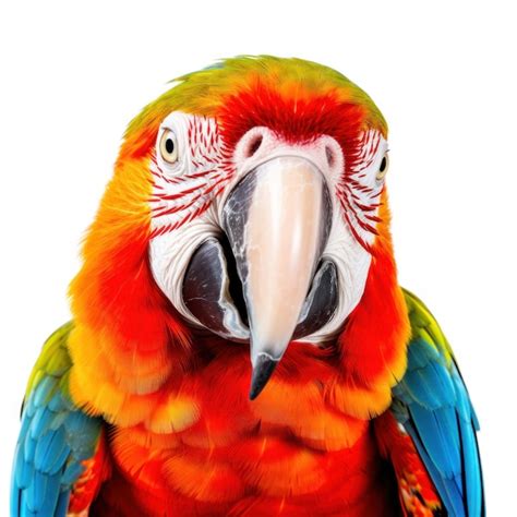 Premium Photo Striking Parrot Isolated On White