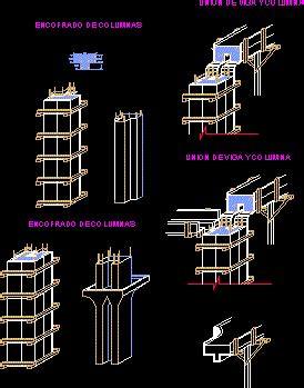 Encofrado De Columnas En AutoCAD Librería CAD