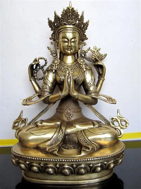 Guanyin Bodhisattva Estatua De Cuatro Brazos Avalokiteshvara Estatua