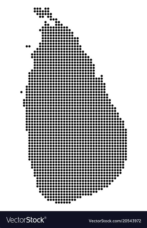 Dotted Pixel Sri Lanka Island Map Royalty Free Vector Image