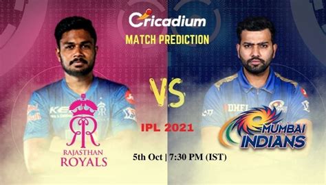 Rr Vs Mi Match Prediction Who Will Win Today Ipl Match