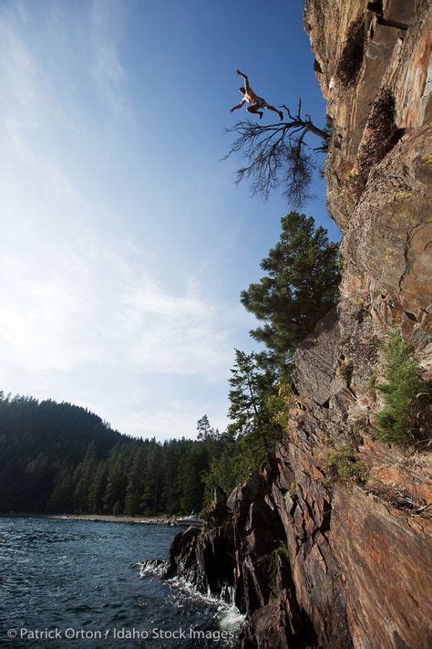 Jump Off The Cliff Into Lake Pend Oreille At Green Bay State Park Near