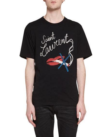 Saint Laurent Oversized Bouche Saint Laurent Cotton T Shirt Black