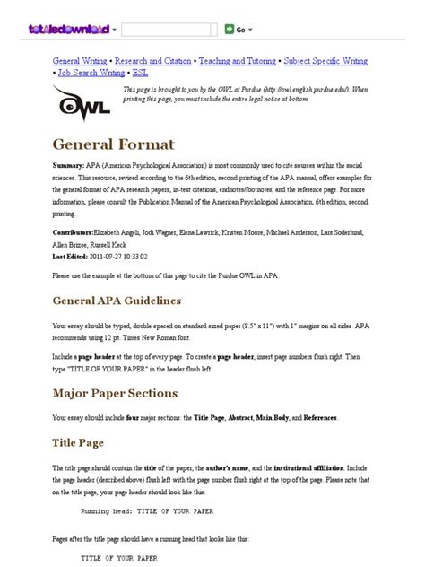 Purdue Owl Apa Formatting And Style Guide Pdf American