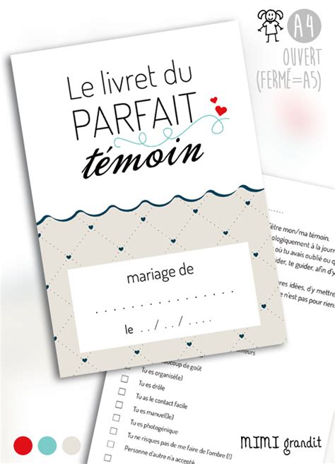 Achat livret témoin prérempli à personnaliser pour kit témoin