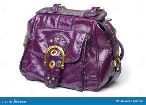 Purple Leather Handbag Stock Photo Image Of Female Fashion 13255038