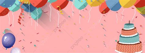 Pink Birthday Lovely Romance Cartoon Background Balloon Birthday Card