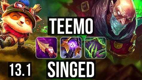 Teemo Vs Singed Top M Mastery Games Legendary Kr