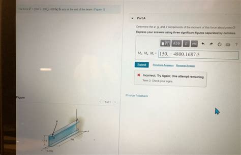 Solved The Force F I K Lb Acts At The End Of Chegg