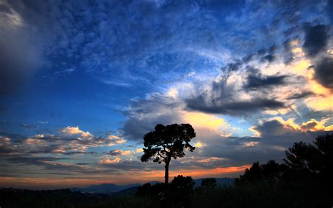 Papel de parede luz solar panorama Pôr do sol natureza céu