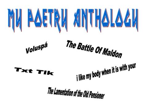 Poetry anthology | PPT