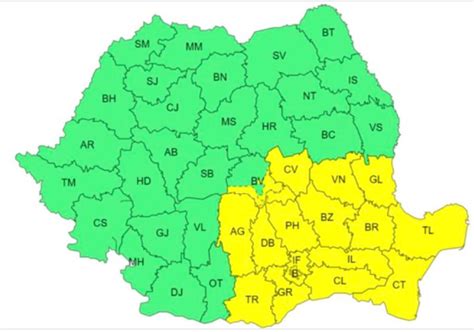 Jude Ul Vrancea Sub Avertizare Meteo Cod Galben De Instabilitate