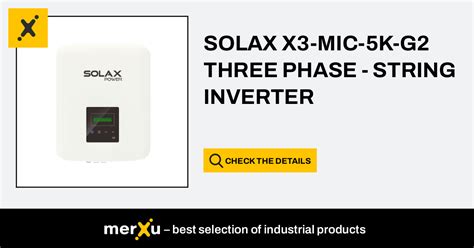 Solax Power Solax X Mic K G Three Phase String Inverter Merxu