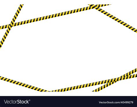 Yellow and black warning tapes frame background Vector Image