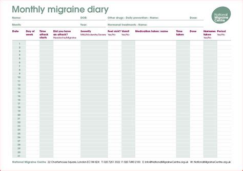 Free Printable Headache Diary - Free Printable