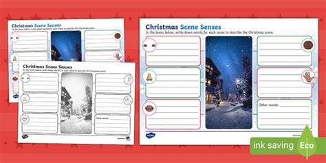 Christmas Scene Senses Mind Map Teacher Made Twinkl