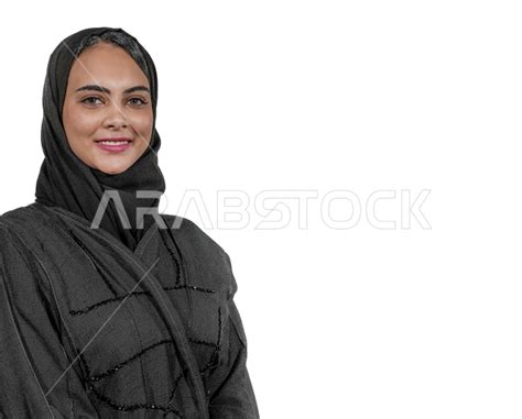 Portrait Of A Beautiful Young Saudi Arabian Gulf Woman Wearing A Saudi