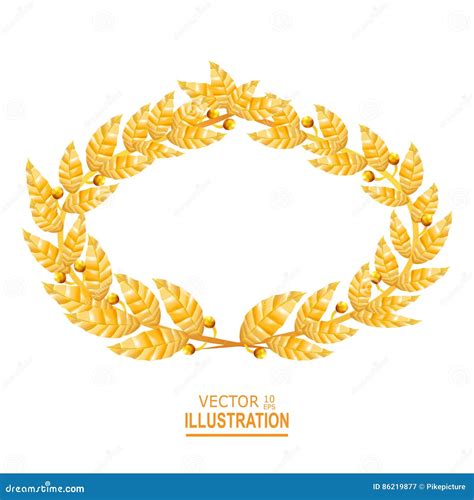 Laurel Crown Griekse Kroon Met Gouden Bladeren Vector Illustratie