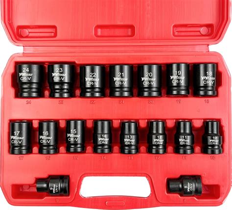 Yiyitools Pcs Drive Shallow Impact Socket Set Mm Metric