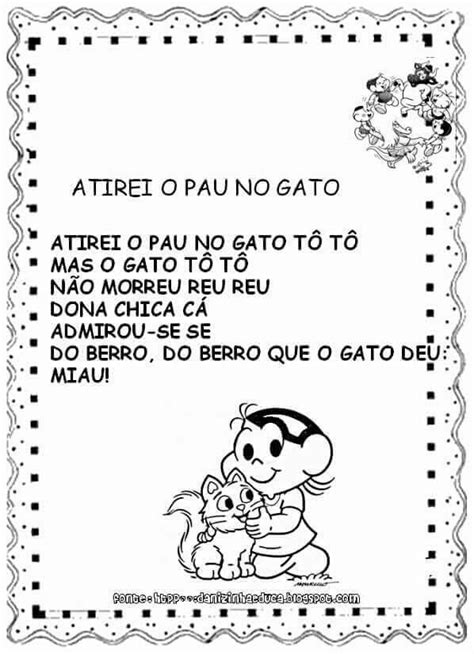 Músicas De Gato Infantil Letra - Cantigas de roda infantil | Letras de musicas infantis, Musicas ...