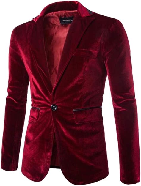 Generic Traje De Solapa Para Hombre De Terciopelo Para Boda Rojo