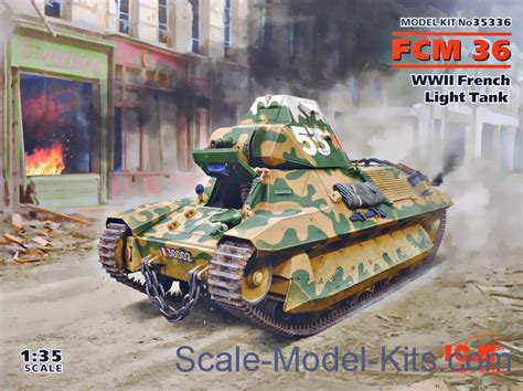 Fcm Wwii French Light Tank Icm Plastic Scale Model Kit In