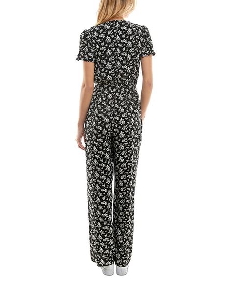 Kingston Grey Juniors Ruffled Surplice Neck Jumpsuit Macys