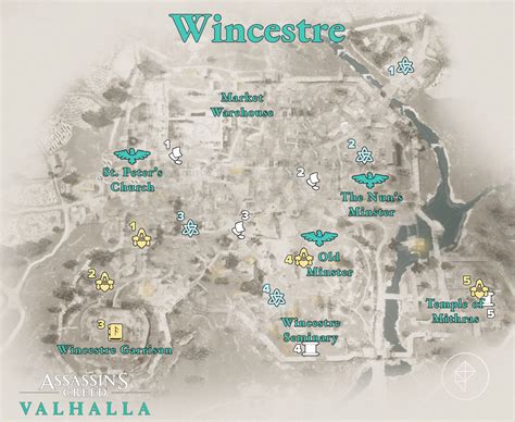 All Assassins Creed Valhalla Wincestre Wealth Mysteries And Artifacts Locations Map Polygon