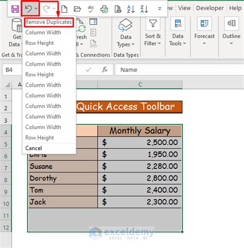 How To Undo Remove Duplicates In Excel 3 Methods ExcelDemy