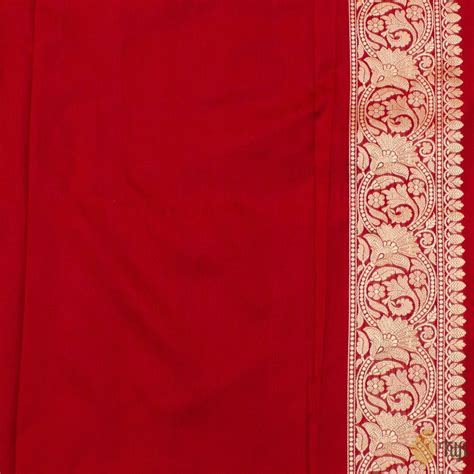 Red Pure Katan Silk Banarasi Handloom Saree Tilfi