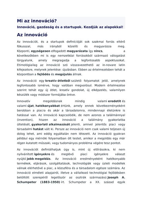 hsup  hsup lecture note mi az innovacio innovacio gazdasag es