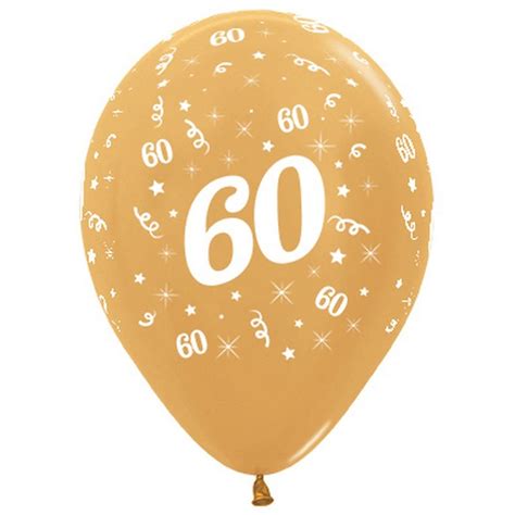 Age 60 Metallic Fashion Latex Balloons 25 Pack - Gold - 30cm | BIG W