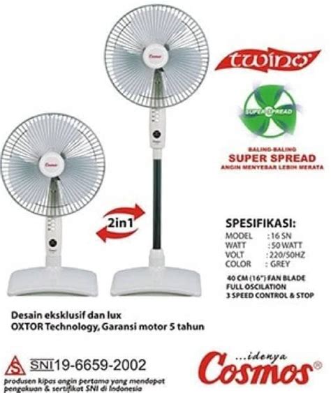 Jual Cosmos Kipas Angin Berdiri Stand Fan 2IN1 16 Inch 16 SNQ 16 SEN 16