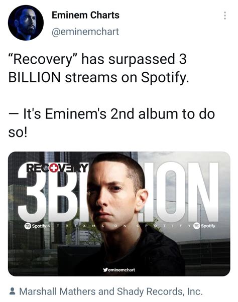 Recovery Now Has More Than 3 Billion Streams On Spotify Mmlp2 Is Close