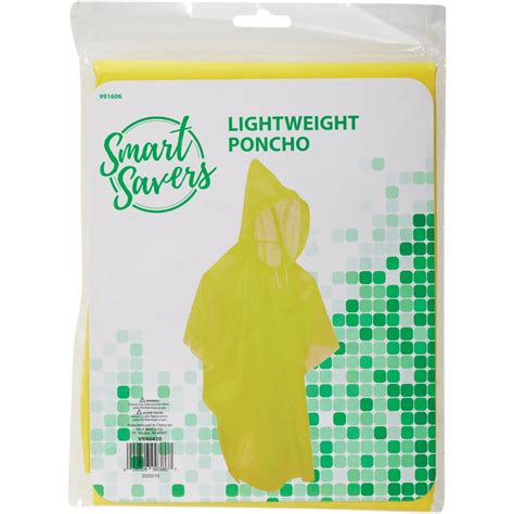 12 Pk Smart Savers 52 In X 40 In Yellow Lightweight Rain Poncho