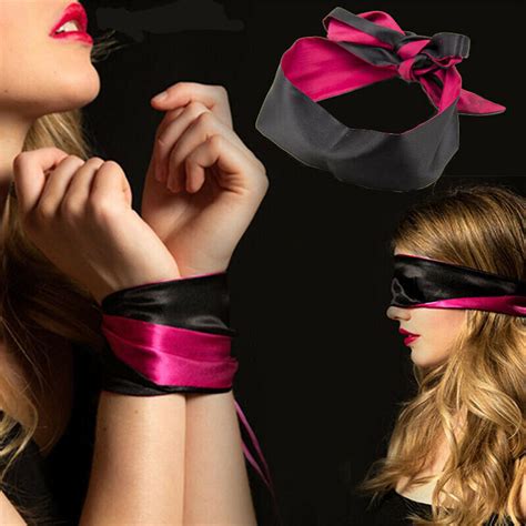 Satin Eye Mask Blindfold Ribbon Bondage Bdsm Wrist And Ankle Tie Sex