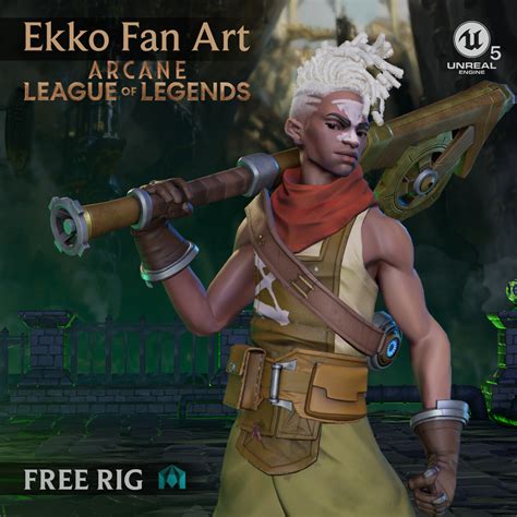 Artstation Arcane Ekko Fan Art Free Rig