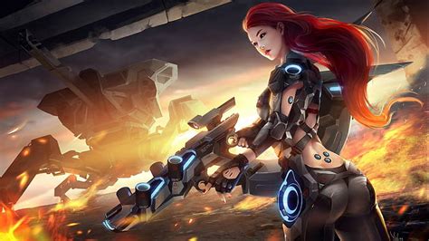 Hd Wallpaper Artwork Futuristic Girl Girls Sci Fi Warrior Woman Women Wallpaper Flare