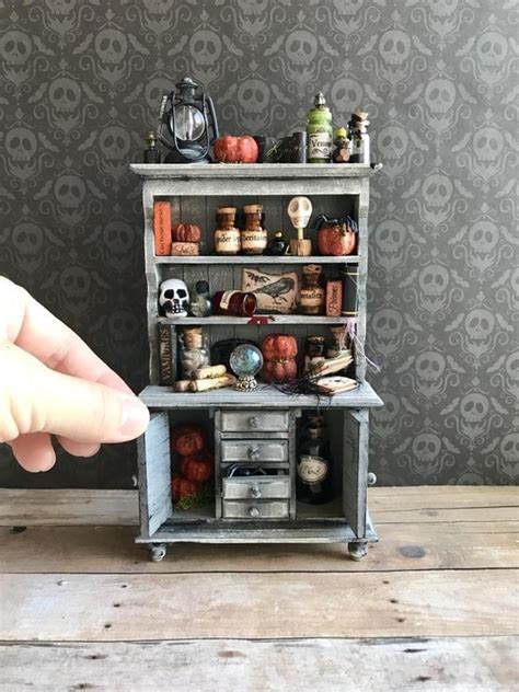 Miniature Halloween Furniture 1 12 Scale Witch Cupboard Etsy