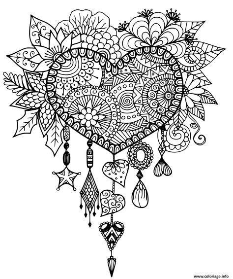 Coloriage Coeur Adulte Saint Valentin Zentangle Jecolorie