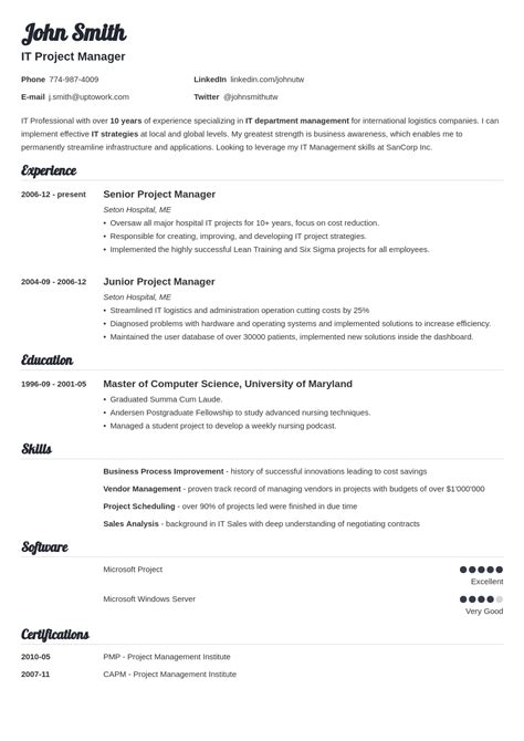 Blank Resume Templates Forms To Fill In